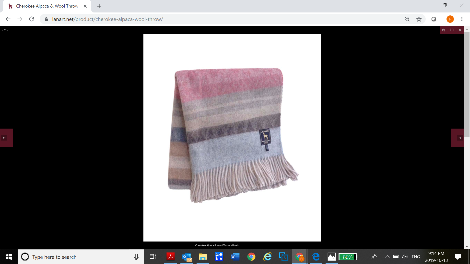 Cherokee Alpaca & Wool Throw Cherokee Alpaca & Wool Throw